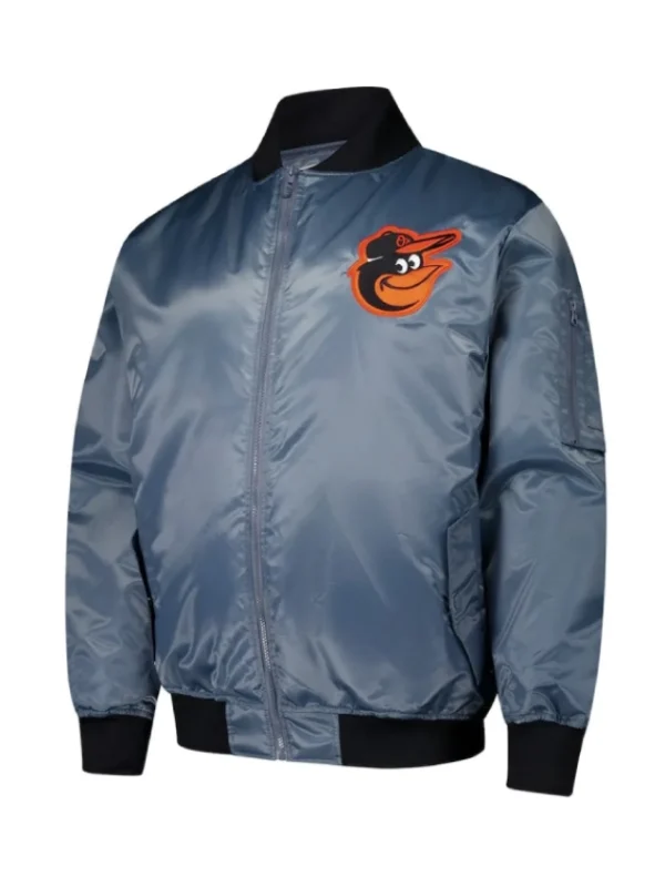 Baltimore Orioles Charcoal Bomber Full-Zip Jacket
