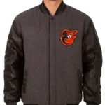 Baltimore Orioles Charcoal/Black Varsity Jacket