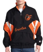 Baltimore Orioles Cooperstown Chief Black Half-Zip Pullover