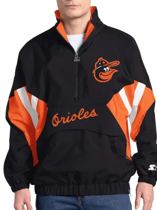 Baltimore Orioles Cooperstown Chief Black Half-Zip Pullover