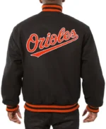 Baltimore Orioles Embroidered Black Wool Varsity Jacket