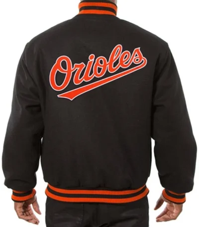 Baltimore Orioles Embroidered Black Wool Varsity Jacket