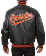 Baltimore Orioles Black Leather Varsity Jacket