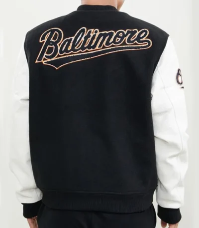 Baltimore Orioles Letterman Black and White Jacket