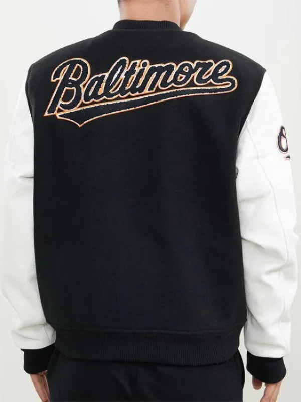 Baltimore Orioles Letterman Black and White Jacket