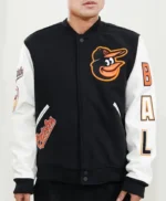 Baltimore Orioles Letterman Black and White Jacket
