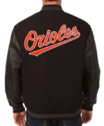 Baltimore Orioles Black Varsity Wool/Leather Jacket