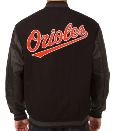 Baltimore Orioles Black Varsity Wool/Leather Jacket