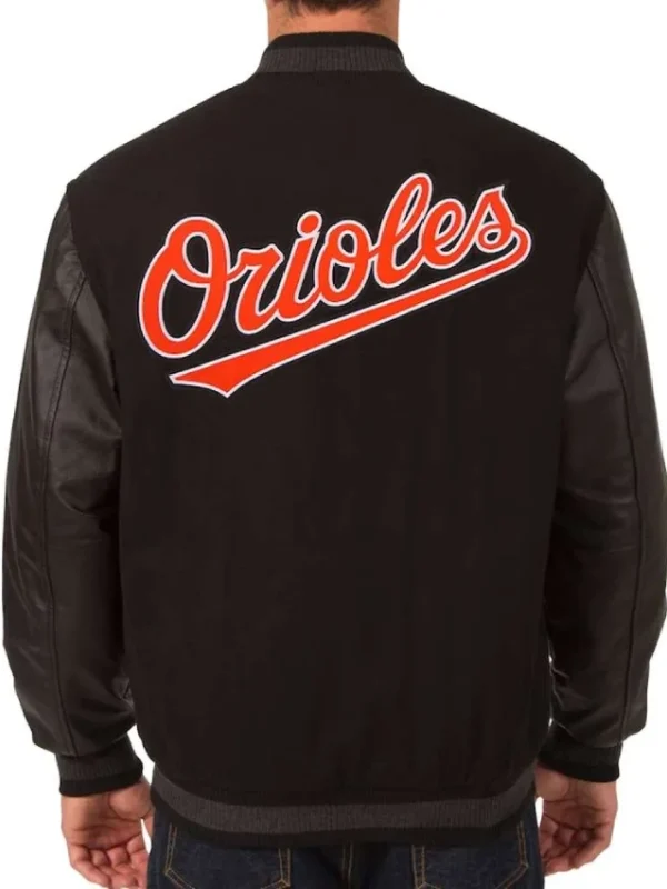 Baltimore Orioles Black Varsity Wool/Leather Jacket