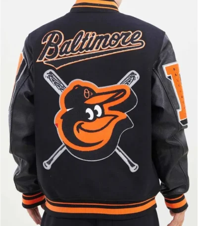 Baltimore Orioles Mashup Black Varsity Jacket