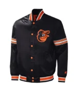 Baltimore Orioles Midfield Varsity Black Satin Jacket