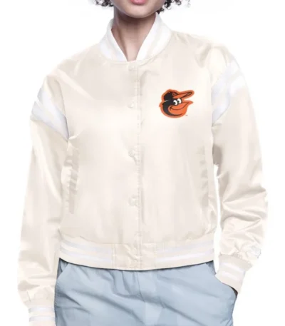 Baltimore Orioles Printed Logo Varsity Satin Jacket