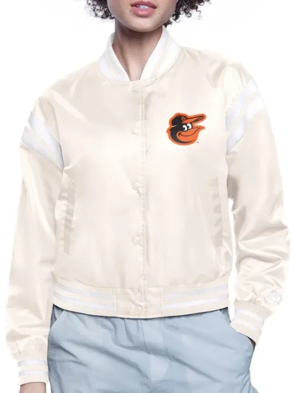 Baltimore Orioles Printed Logo Varsity Satin Jacket