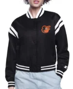 Baltimore Orioles Printed Logo Varsity Satin Jacket