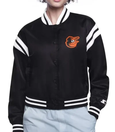 Baltimore Orioles Printed Logo Varsity Satin Jacket