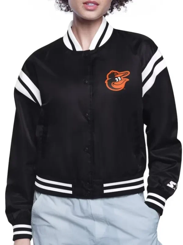 Baltimore Orioles Printed Logo Varsity Satin Jacket