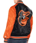 Black/Orange Baltimore Orioles Renegade Varsity Satin Jacket