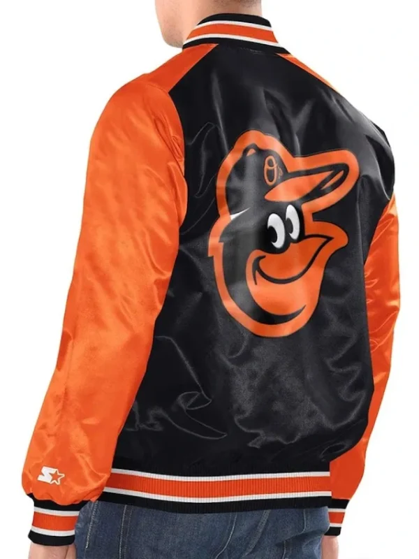 Black/Orange Baltimore Orioles Renegade Varsity Satin Jacket