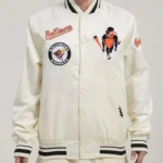 Baltimore Orioles Retro Classic Rib Off White Satin Jacket