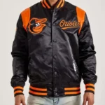 Baltimore Orioles Teddy Black Varsity Satin Jacket