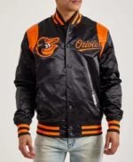 Baltimore Orioles Teddy Black Varsity Satin Jacket