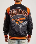 Baltimore Orioles Teddy Black Varsity Satin Jacket