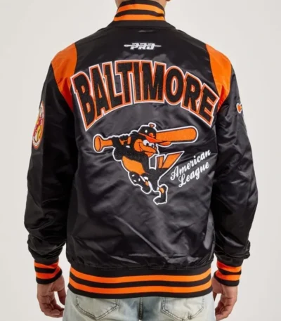 Baltimore Orioles Teddy Black Varsity Satin Jacket