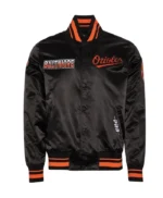 Baltimore Orioles Turn It Up M Classic Rib Black Satin Jacket