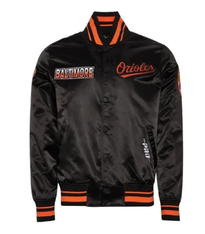 Baltimore Orioles Turn It Up M Classic Rib Black Satin Jacket