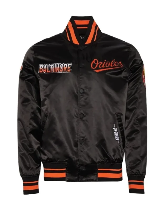 Baltimore Orioles Turn It Up M Classic Rib Black Satin Jacket