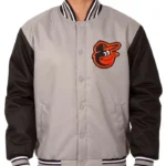 Baltimore Orioles Varsity Black and Gray Poly Twill Jacket