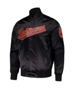 Baltimore Orioles Wordmark Black Satin Jacket