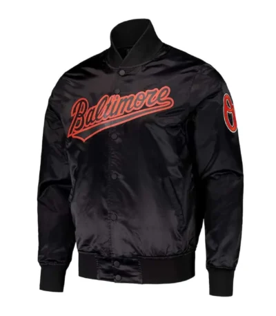 Baltimore Orioles Wordmark Black Satin Jacket
