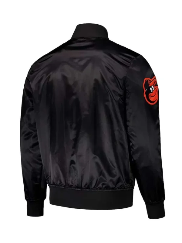 Baltimore Orioles Wordmark Black Satin Jacket
