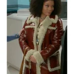 Beyond The Gates Ambyr Michelle Brown Leather Coat