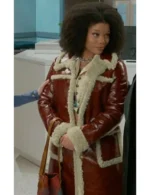 Beyond The Gates Ambyr Michelle Brown Leather Coat