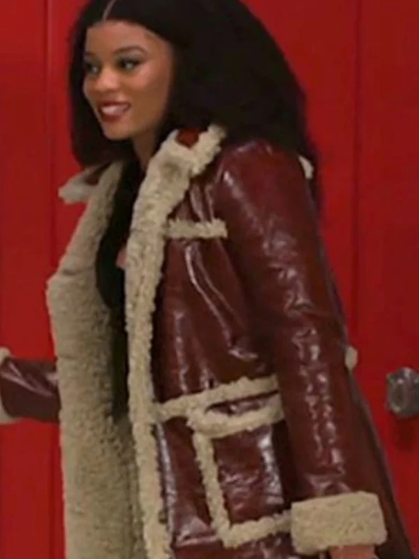Beyond The Gates Ambyr Michelle Brown Leather Coat
