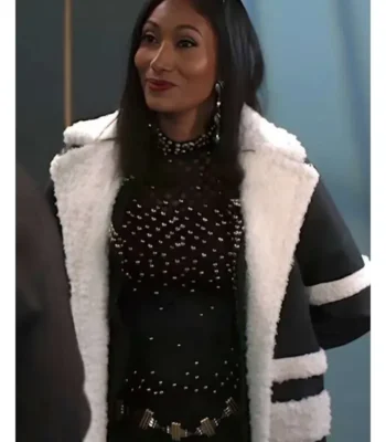 Beyond the Gates Trisha Mann Shearling Leather Coat
