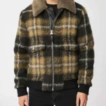 Big Sky Cassie Plaid Wool Bomber Jacket