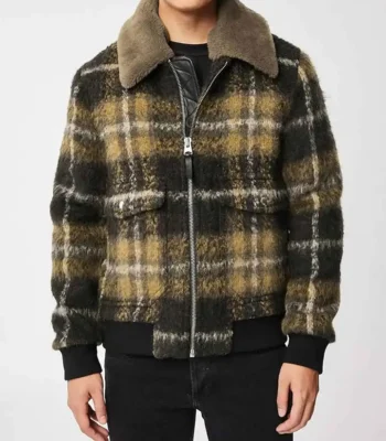 Big Sky Cassie Plaid Wool Bomber Jacket