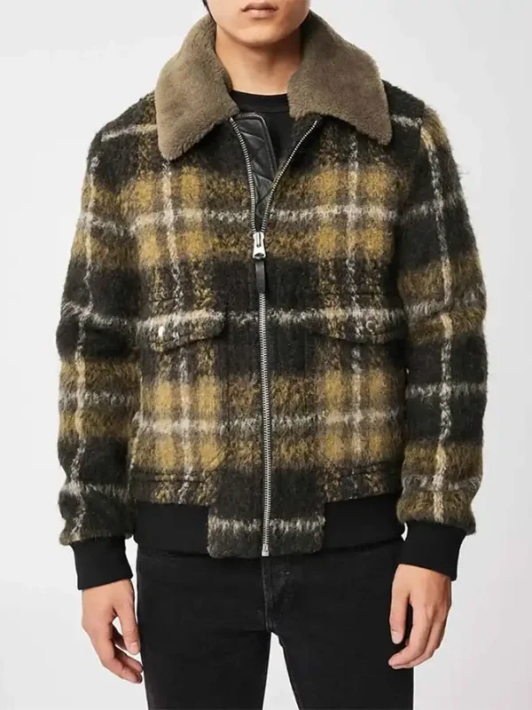 Big Sky Cassie Plaid Wool Bomber Jacket