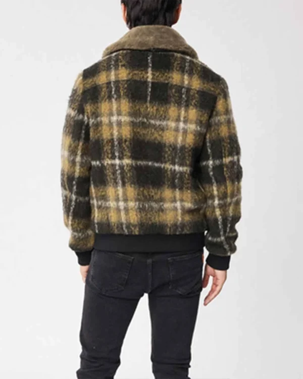 Big Sky Cassie Plaid Wool Bomber Jacket