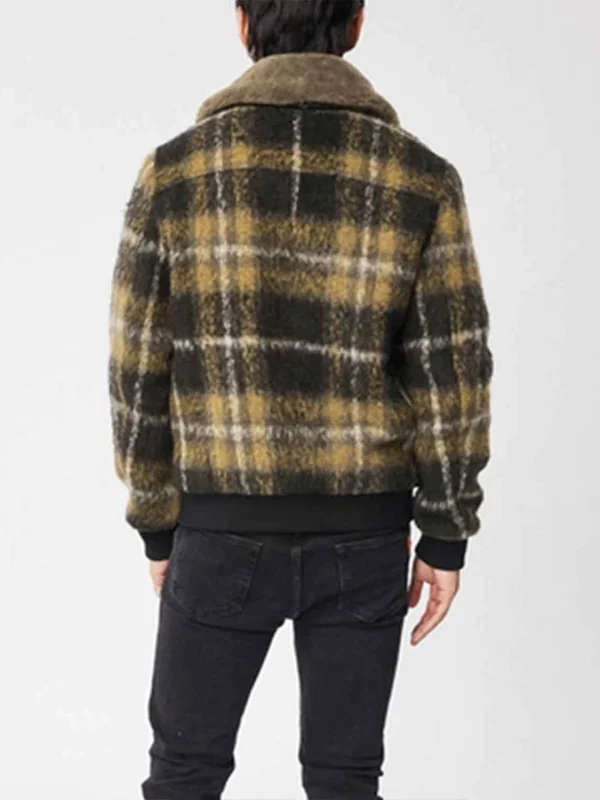 Big Sky Cassie Plaid Wool Bomber Jacket