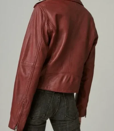 Big Sky Jenny Hoyt Maroon Leather Jacket