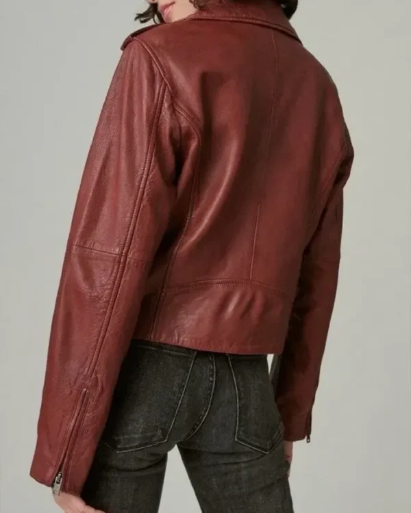 Big Sky Jenny Hoyt Maroon Leather Jacket