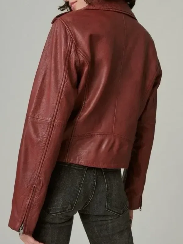 Big Sky Jenny Hoyt Maroon Leather Jacket