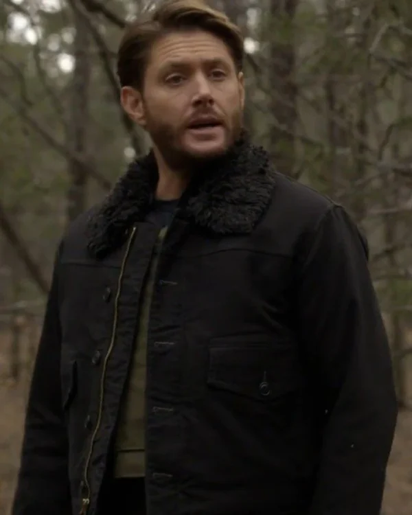Big Sky S03 Jensen Ackles Black Fur Collar Jacket
