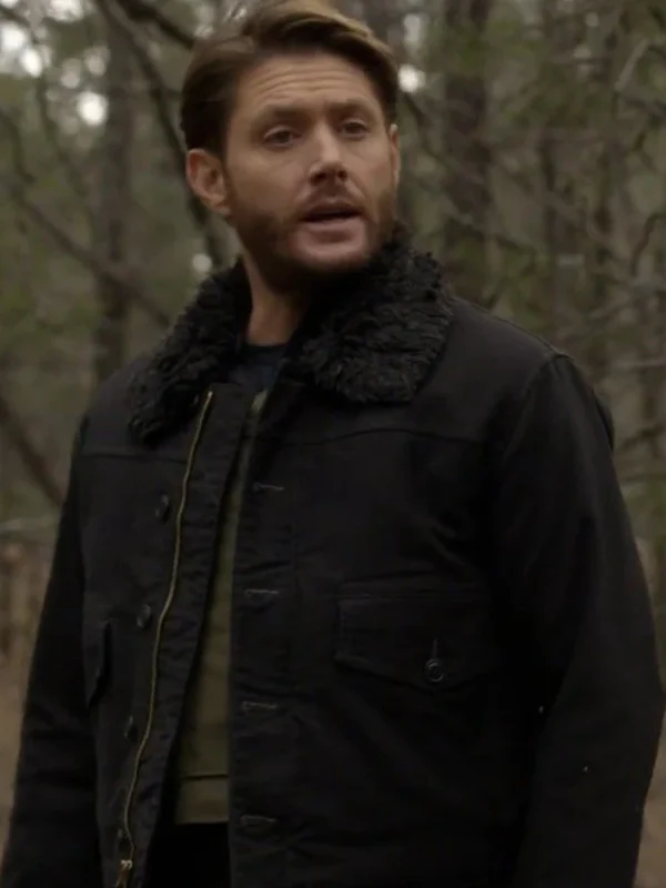 Big Sky S03 Jensen Ackles Black Fur Collar Jacket