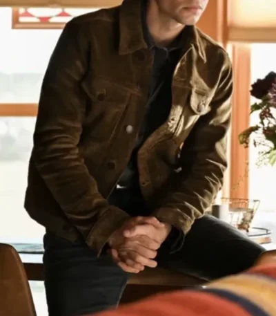Big Sky Travis Stone Olive Cord Trucker Jacket
