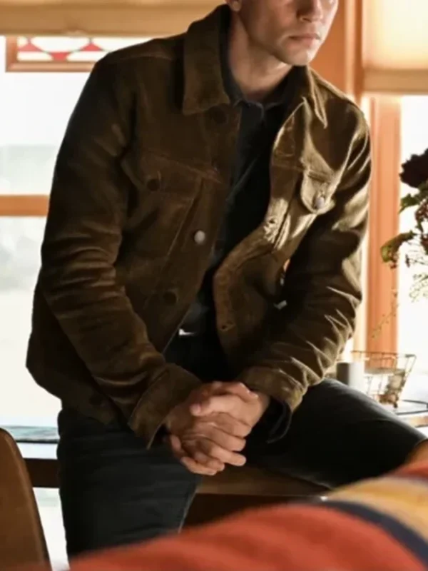 Big Sky Travis Stone Olive Cord Trucker Jacket